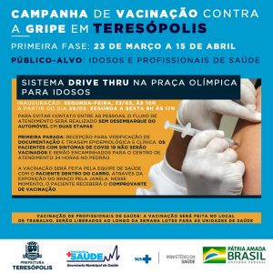 Campanha de vacinação contra a gripe em Teresópolis RJ começa na segunda, dia 23, pelos idosos e profissionais de saúde